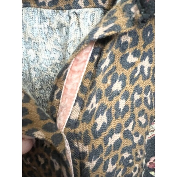 Soft Surroundings Icon Print Mix Tunic Shirt Black Thrush Size Large Flannel Top - Picture 7 of 10